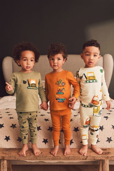 Red Blue Emergency Transport Snuggle Pyjamas 3 Pack 9mths 10yrs