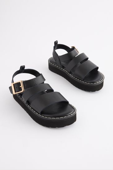 Black and white chunky sandals top