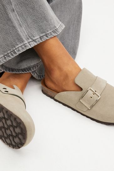 Mink Brown Forever Comfort Suede Footbed Clogs