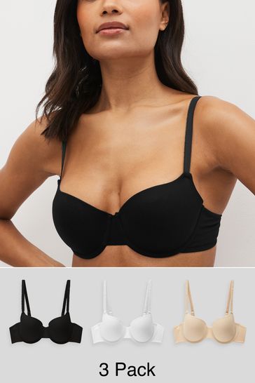 Buy Cotton Blend Bras 3 Pack from Next