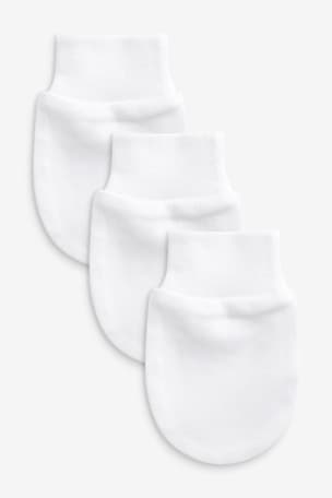 Mentin 3 Pairs of Anti-Scratch Cotton Mittens for Newborn Babies 