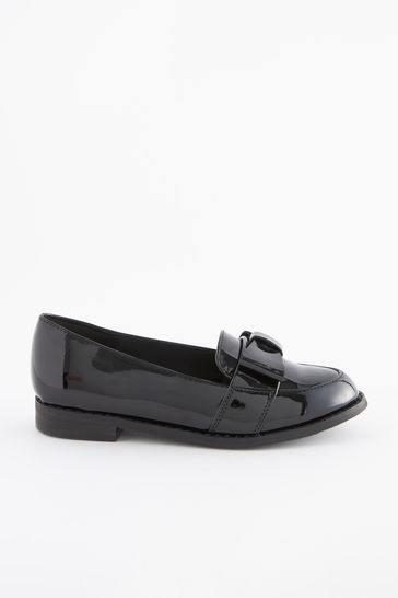 Black outlet bow loafers