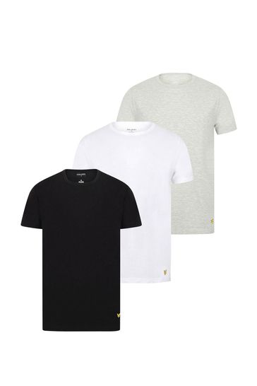 klasse Udgravning Tragisk Buy Lyle & Scott Black, White & Grey Lounge T-Shirts 3 Pack from Next USA