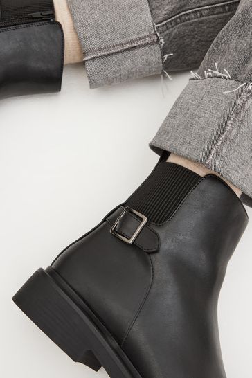Buy Forever Comfort Buckle Detail Ankle Boots from Next