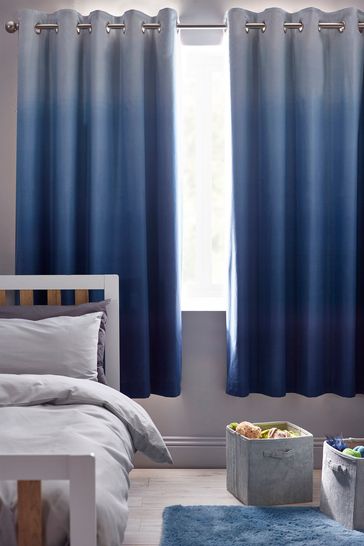 Ombre Print Eyelet Blackout Curtains, Paris Curtains For Bedroom Uk
