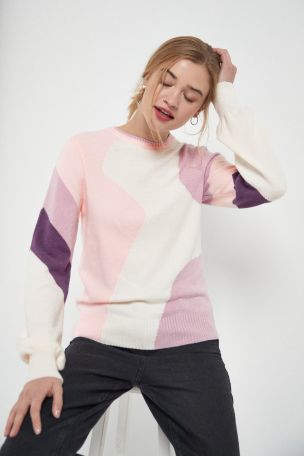Pink Colourblock Jumper
