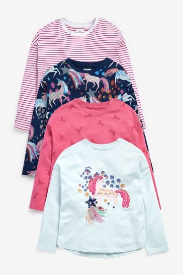 Buy 4 Pack Long Sleeve Unicorn T-Shirts 
