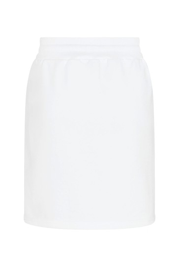 Girls White Cotton Blend Skirt