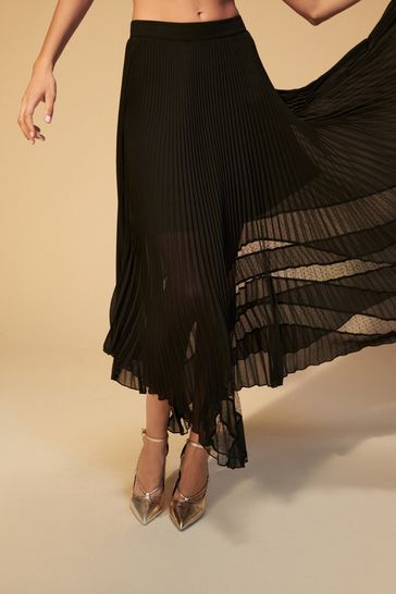 Buy Sheer Mesh Chiffon Midi Skirt from Next