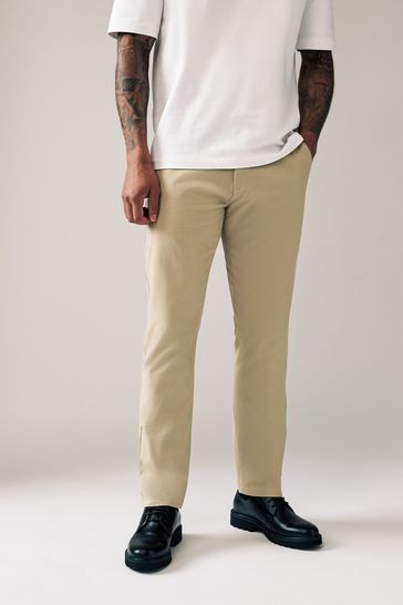 Stone Slim Fit Stretch Chinos Trousers