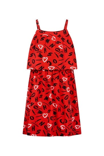 Girls Red Cotton Dress