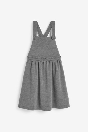Grey jersey store pinafore school dress