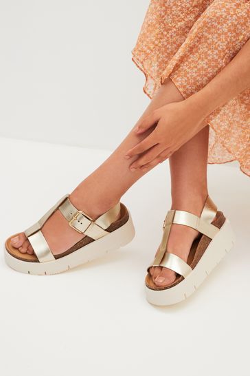 Buy Forever Comfort Leather T Bar Flatform Sandals from Next