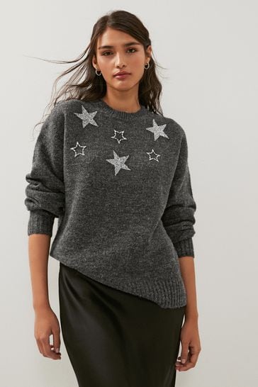 Grey sweater discount with stars