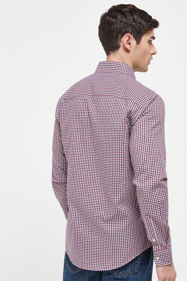 Red Gingham Easy Iron Button Down Oxford Shirt