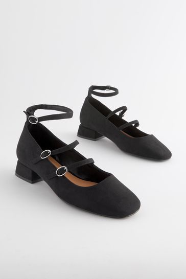 Black mary jane block heel best sale shoes
