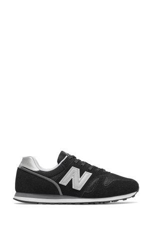 womens new balance black 373 suede and mesh trainers