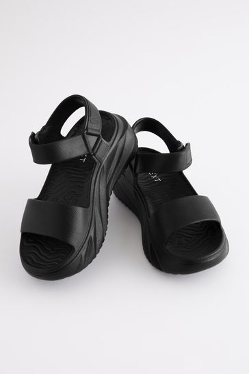 Black Chunky Platform Sandals