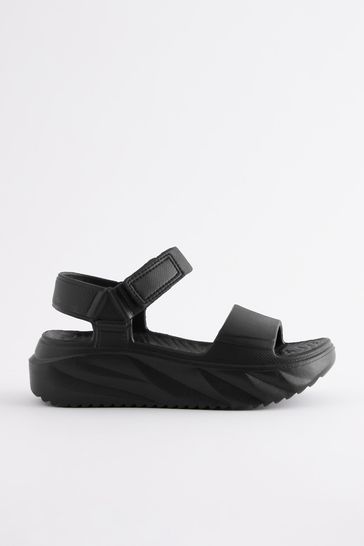 Black Chunky Platform Sandals