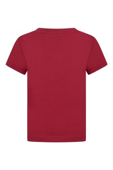 Boys Cotton Burgundy Short Sleeve T-Shirt