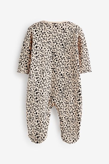 Leopard print on sale baby sleepsuit