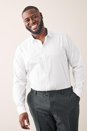 Breathable white dress shop shirt
