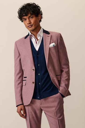 Pink check jacket top