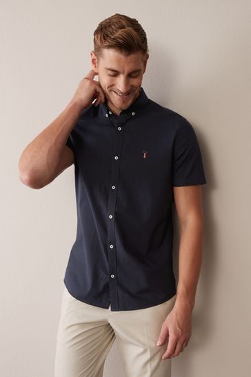 Buy Short Sleeve Stretch Oxford Shirt 