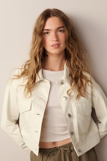 Cream Cotton Utility Jacket