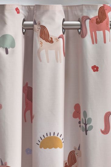 Natural Scandi Unicorn Ombre Eyelet Blackout Curtains