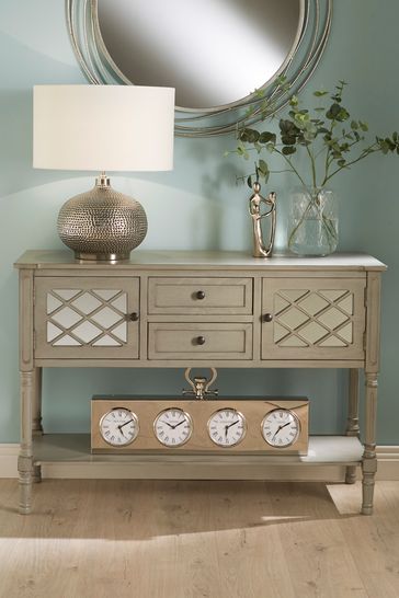 Pacific Lifestyle Dove Grey, Grey Wood And Mirrored Furniture