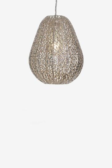 Oriana Easy Fit Pendant Lamp Shade, Metal Filigree Lamp Shade