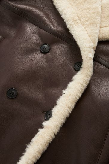 Mens faux shearling coat discount