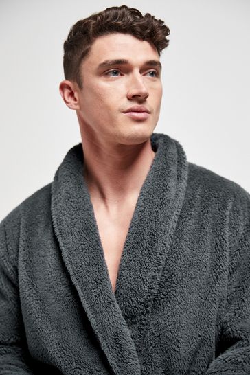 Slate Grey Fleece Dressing Gown