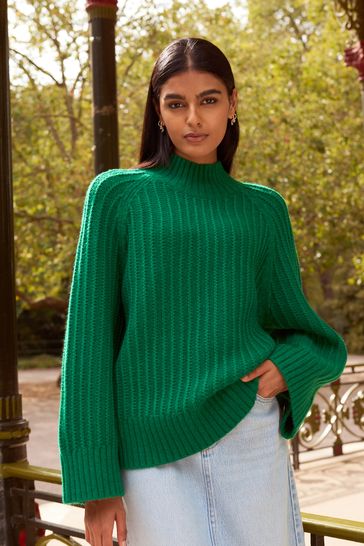 Buy Stitch Detail High Neck Long Sleeve Jumper from Next