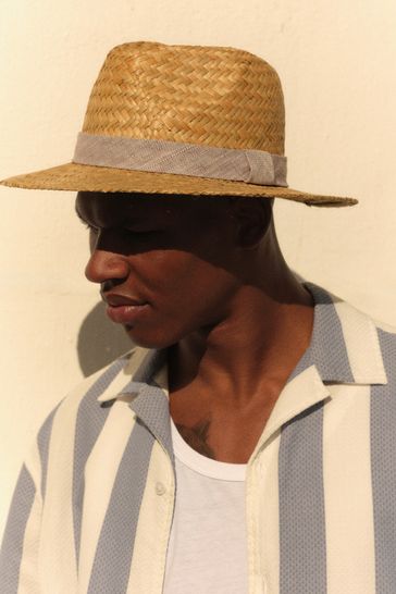 Natural Straw Seagrass Straw Panama Style Hat