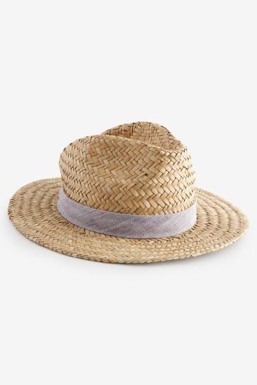 Natural Straw Seagrass Straw Panama Style Hat