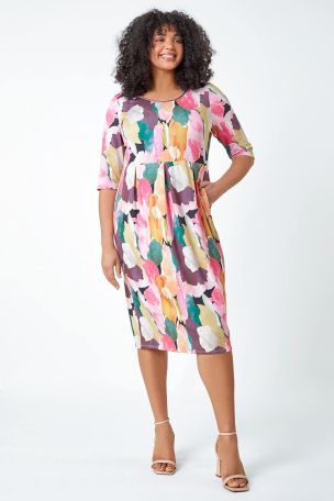 Buy Roman Curve Abstract Relaxed Pocket Dress from the Laura
