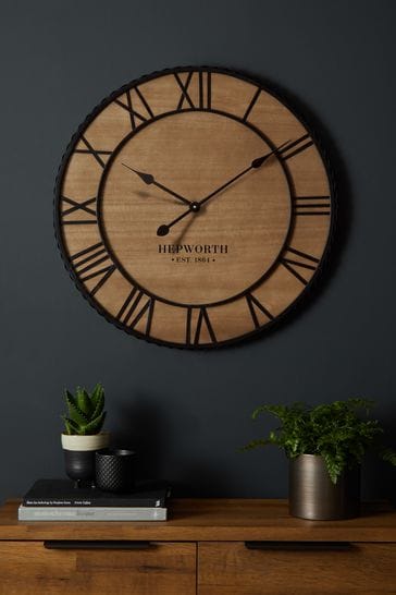 Buy Bronx 60cm Wooden Wall Clock from the Laura Ashley online shop