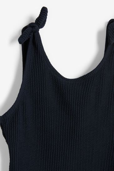 Black Textured Swimsuit (3-16yrs)