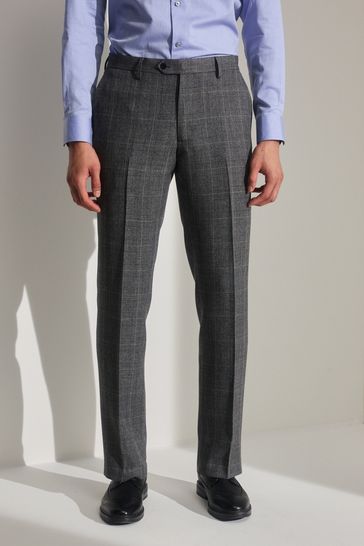 Grey checkered suit trousers top