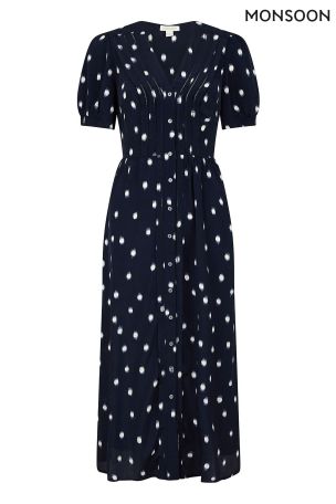 monsoon blue spot dress