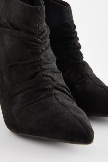 Ruched ankle top boots