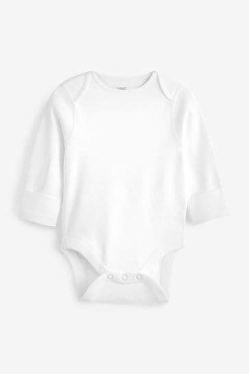 White Baby 3 Pack Kind To Skin Long Sleeve Bodysuit