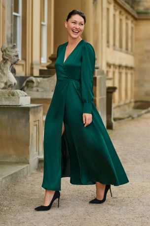 Buy Emma Willis Satin Midi Wrap Dress from the Next UK online shop