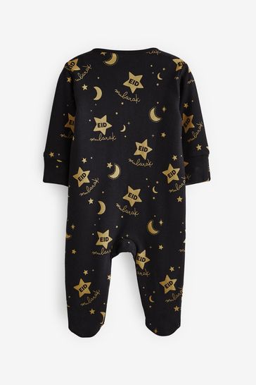 Black/Gold Baby Eid Zip Sleepsuit (0-2yrs)