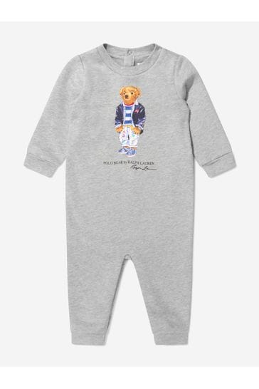 Baby Boys Bear Coverall in Grey