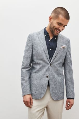 Linen grey deals blazer
