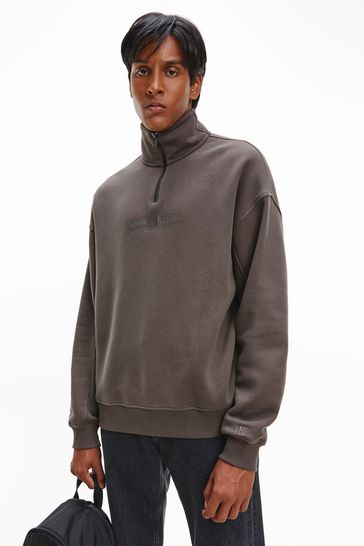 Buy Calvin Klein Black Sustainable Half Zip Sweater from Next Luxembourg