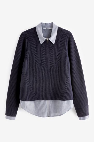 Shirt with jumper sale over the top